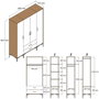 Hanah Home Kumsal PTP Armario Nogal y Crema